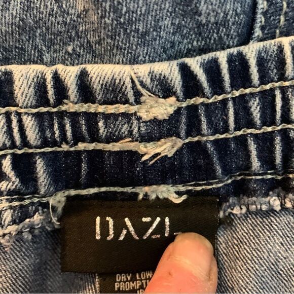 Dazi Size 2X Acid Wash Destroyed Denim Joggers - Picture 11 of 11